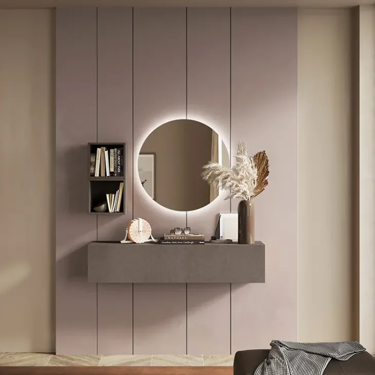 Mobile ingresso sospeso 138x140h cm 1 anta 2 cubotti marrone bronzo Sunset 57