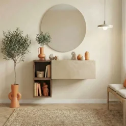 Mobile ingresso sospeso 97x56h cm tortora rovere scuro Sunset 1001