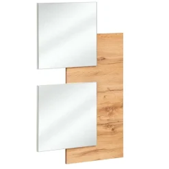 Mobile ingresso sospeso 100x160h cm con specchio rovere bianco Dante 2 Gihome®