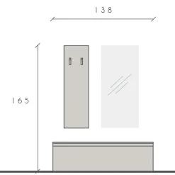 Mobile ingresso 138x165h cm bianco lucido Sunset 109