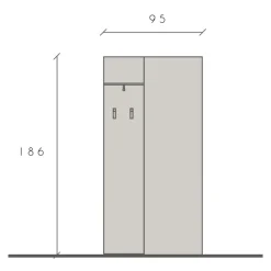 Mobile ingresso 95x186h cm bianco lucido Sunset 110