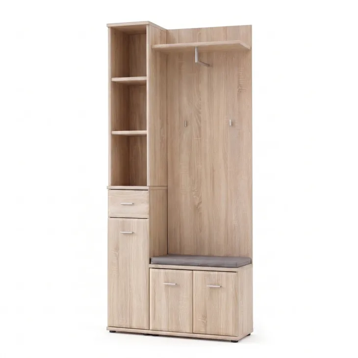 Mobile ingresso 90x203h cm con appendiabiti rovere sonoma California 1 Gihome®