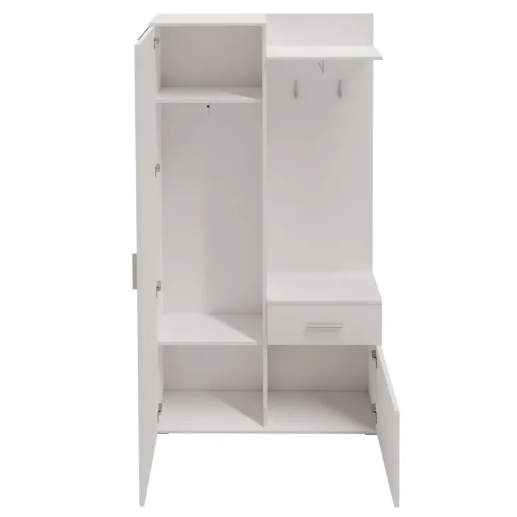 Mobile ingresso 97x195h cm con attaccapanni e specchio bianco Zefira