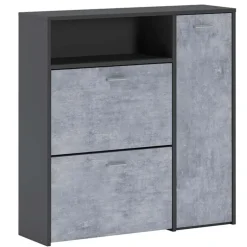 Mobile ingresso 92x94h cm con scarpiera grafite cemento Mars