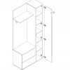 Mobile ingresso 90x195h cm con specchio bianco opaco Rak Gihome®