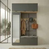 Mobile ingresso 135x231h cm con specchio rovere grafite Arat