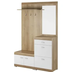 Mobile ingresso 135x197h cm con specchio bianco rovere Mare Gihome®