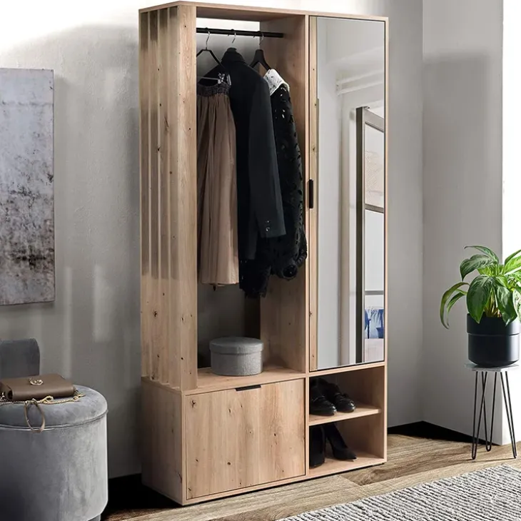 Mobile ingresso 100x190h cm con specchio rovere Umea