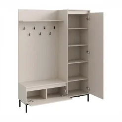 Mobile ingresso 135x180h cm con specchio design cannettato beige cashmere Strike