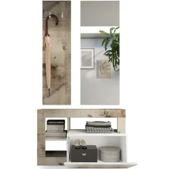 Mobile ingresso 91x173h cm moderno bianco lucido pero Invictus