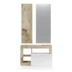Mobile ingresso 91x173h cm moderno bianco lucido pero Invictus