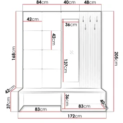 Mobile ingresso 172x205h cm rovere rustico giallo Welly 3
