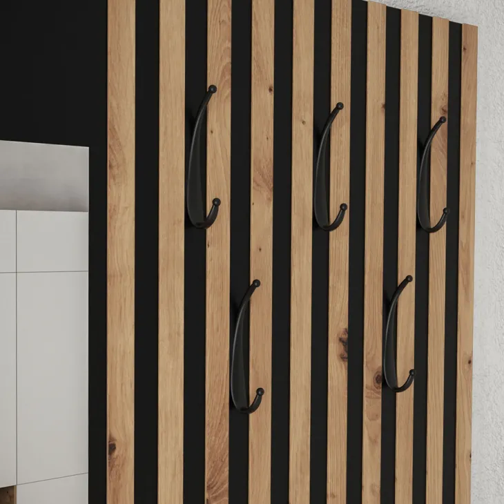 Mobile ingresso 172x205h cm rovere rustico giallo Welly 3