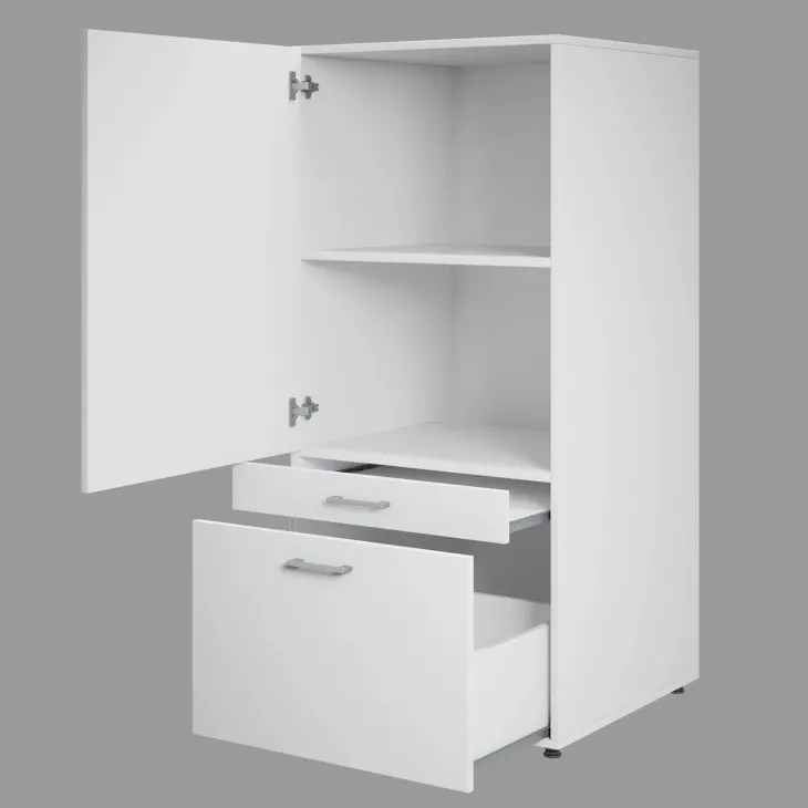 Mobile lavanderia 67x145h cm 1 anta 2 cassetti bianco Ordinary
