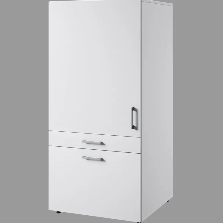 Mobile lavanderia 67x145h cm 1 anta 2 cassetti bianco Ordinary