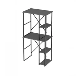 Mobile lavatrice e asciugatrice 90x188h cm 4 vani a vista industrial metallo antracite Loft