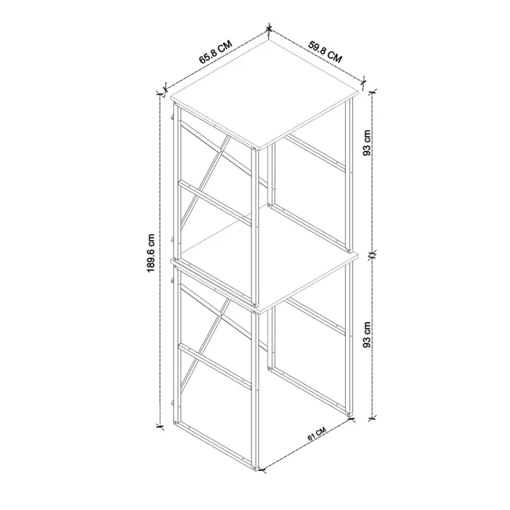 Mobile lavatrice e asciugatrice 66x189h cm industrial metallo antracite Loft