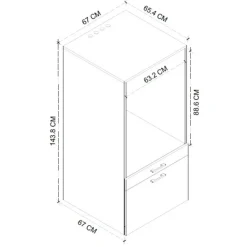 Mobile lavatrice e asciugatrice 134x144h cm con cassettoni bianco Water