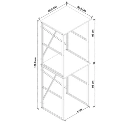 Mobile lavatrice e asciugatrice 66x189h cm industrial metallo bianco Loft