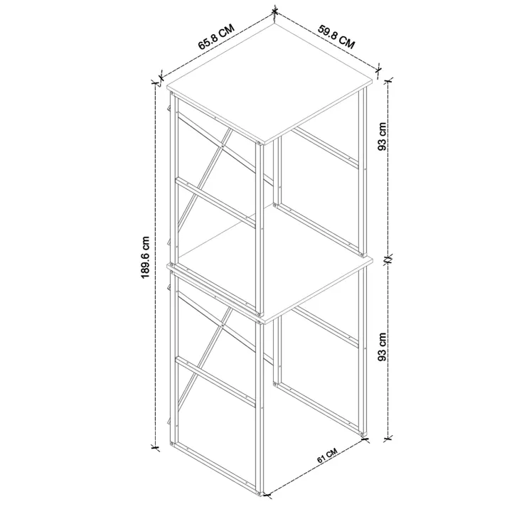 Mobile lavatrice e asciugatrice 66x189h cm industrial metallo bianco Loft