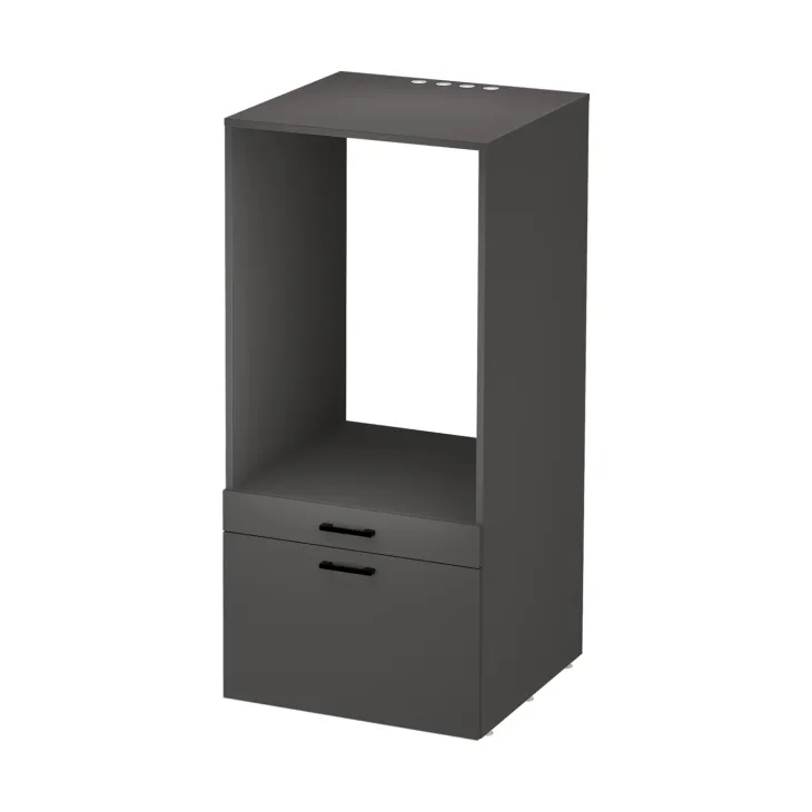Mobile lavatrice e asciugatrice 134x144h cm con cassettoni antracite Water