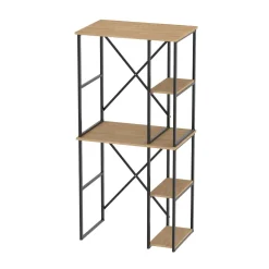 Mobile lavatrice e asciugatrice 90x188h cm 4 vani a vista industrial metallo rovere rustico Loft