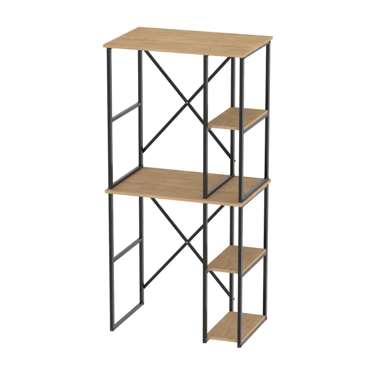 Mobile lavatrice e asciugatrice 90x188h cm 4 vani a vista industrial metallo rovere rustico Loft