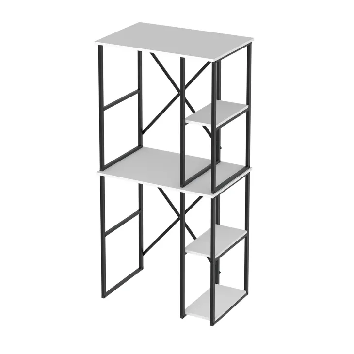 Mobile lavatrice e asciugatrice 90x188h cm 4 vani a vista industrial metallo bianco Loft