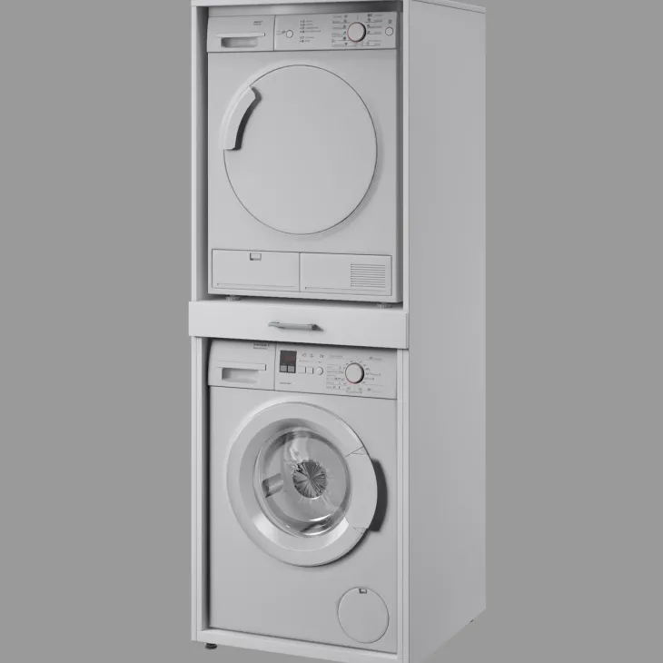 Mobile lavatrice e asciugatrice 69x189h cm bianco Ordinary