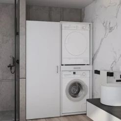 Mobile lavatrice e asciugatrice 69x189h cm bianco Ordinary