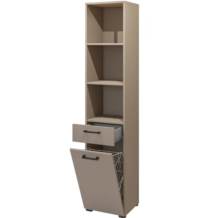 Mobile lavatrice e asciugatrice 172x197h cm con colonna tortora rovere Wave
