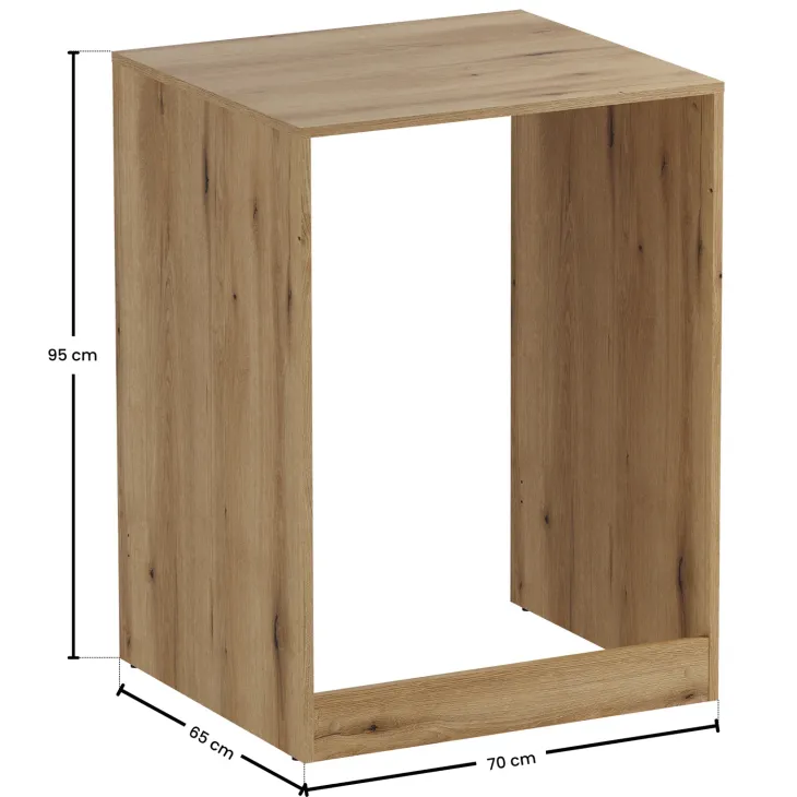Mobile lavatrice lavanderia 105x180h cm con portabiancheria cannettato beige Cleany