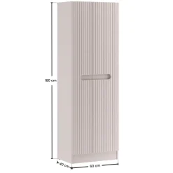 Mobile lavatrice lavanderia 165x180h cm con portabiancheria cannettato beige Cleany
