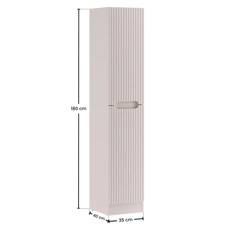 Mobile lavatrice lavanderia 165x180h cm con portabiancheria cannettato beige Cleany