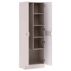 Mobile lavatrice lavanderia 165x180h cm con portabiancheria cannettato beige Cleany