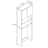 Mobile lavatrice 65x191h cm 2 ante con ripiani bianco Maldive