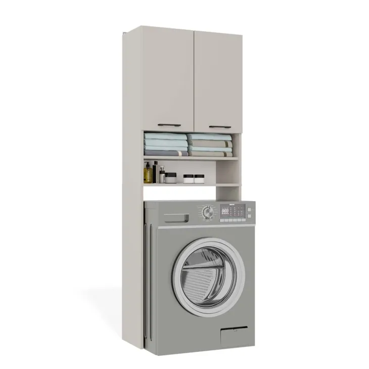 Mobile lavatrice 64x180h cm 2 ante e doppio vano a giorno beige cashmere Motty