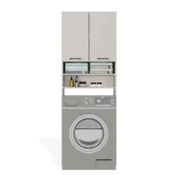 Mobile lavatrice 64x180h cm 2 ante e doppio vano a giorno beige cashmere Motty