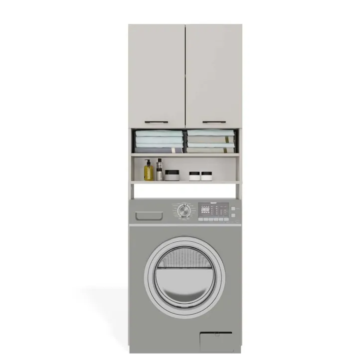 Mobile lavatrice 64x180h cm 2 ante e doppio vano a giorno beige cashmere Motty