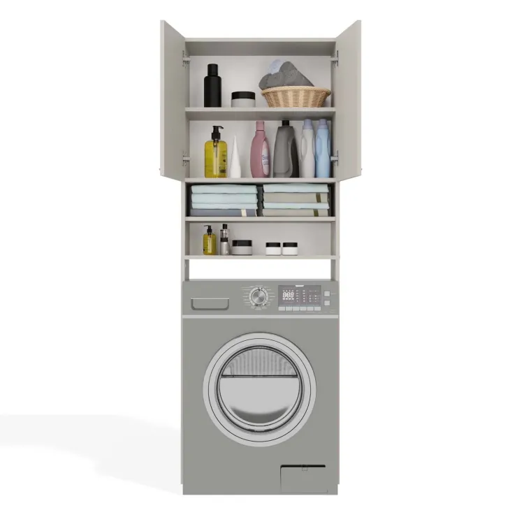 Mobile lavatrice 64x180h cm 2 ante e doppio vano a giorno beige cashmere Motty
