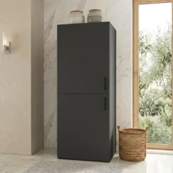 Mobile lavatrice 70x180h cm 2 ante 3 ripiani antracite Wash
