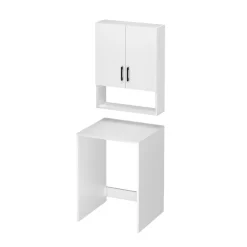 Mobile lavatrice 65x195h cm 2 ante 3 ripiani bianco Oblò