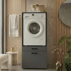 Mobile lavatrice 67x144h cm con cassettone antracite Water