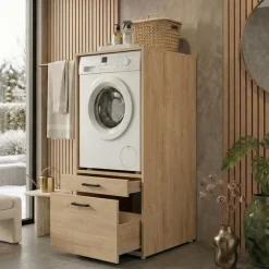 Mobile lavatrice 67x144h cm con cassettone rovere Water