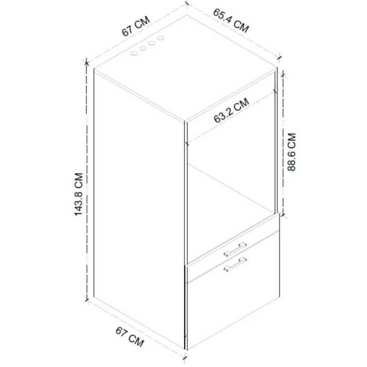 Mobile lavatrice 67x144h cm con cassettone rovere Water