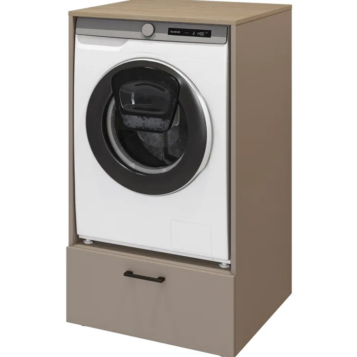 Mobile lavatrice 67x117h cm con cassettone tortora rovere Wave