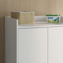 Mobile lavatrice 77x153h cm con cassettone e 2 ante bianco Lavia