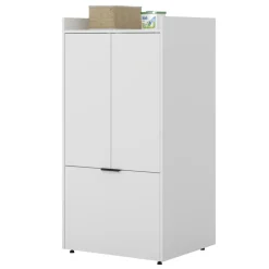 Mobile lavatrice 77x153h cm con cassettone e 2 ante bianco Lavia