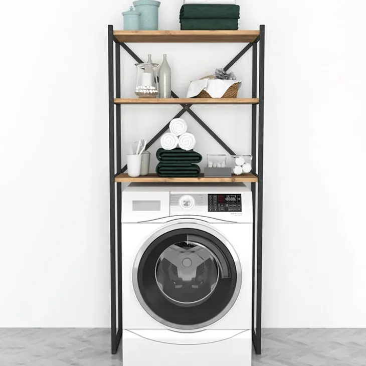 Mobile lavatrice 66x160h cm industrial metallo rovere rustico Loft