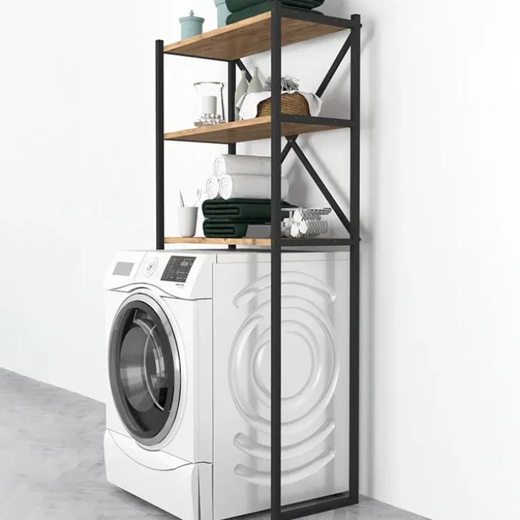 Mobile lavatrice 66x160h cm industrial metallo rovere rustico Loft